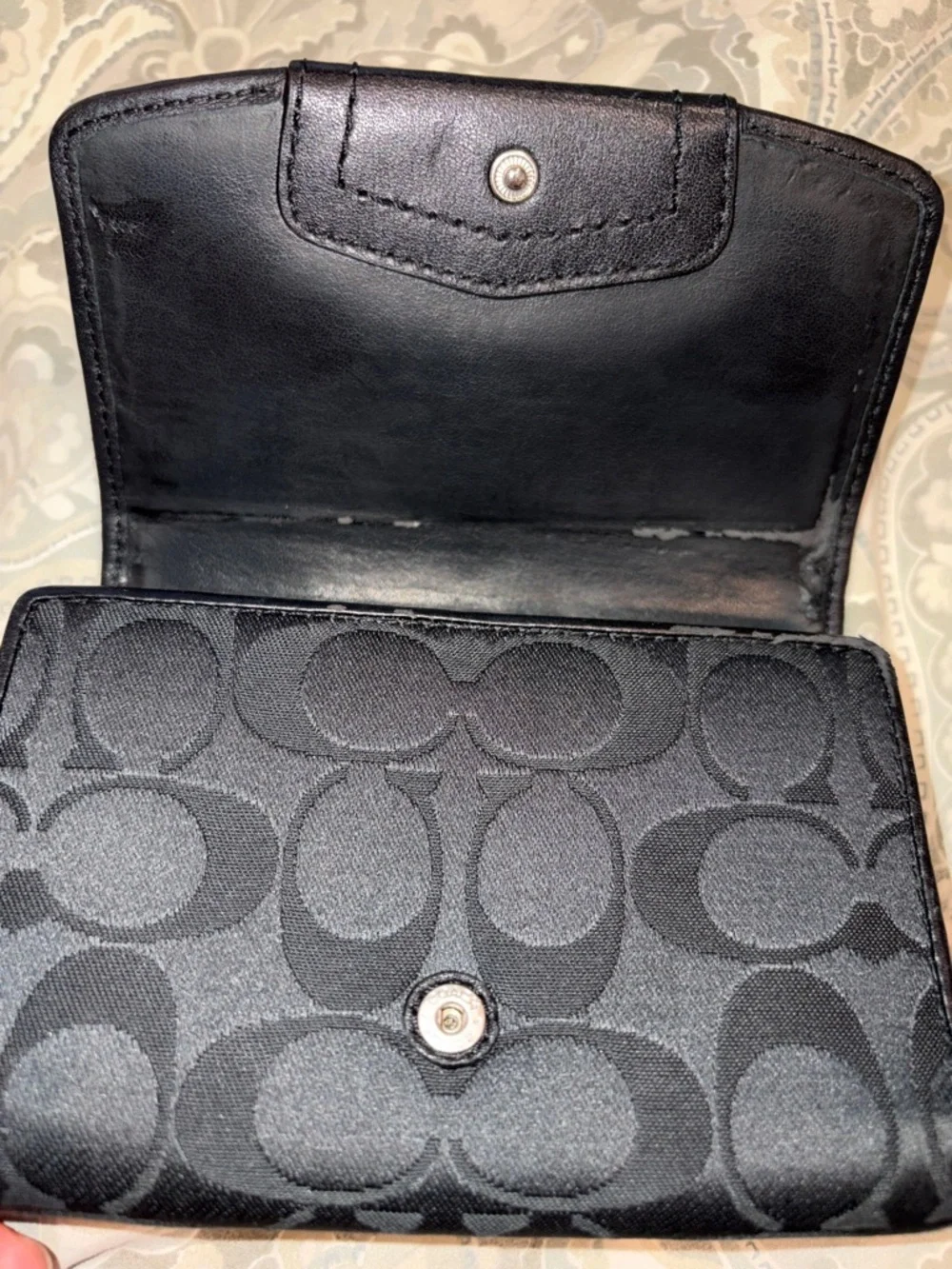Coach Black Signature Fold Wallet - Picture 2 of 10